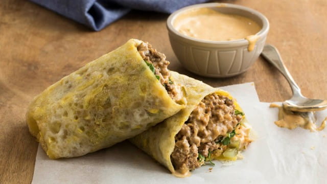 Asian Egg Crepes with NY Style Chopped Cheese