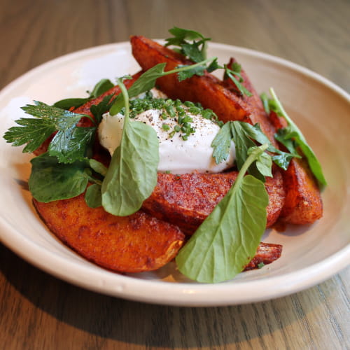 Patatas Bravas with Poached Egg and Herbs - Recipe