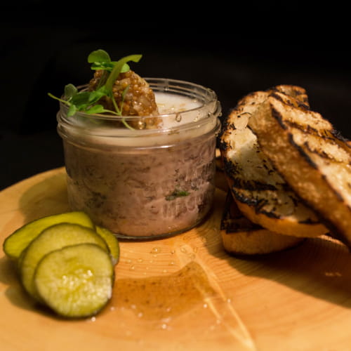 Potted Boar Rillette with Apple Mustard and Grilled Ciabatta - Recipe