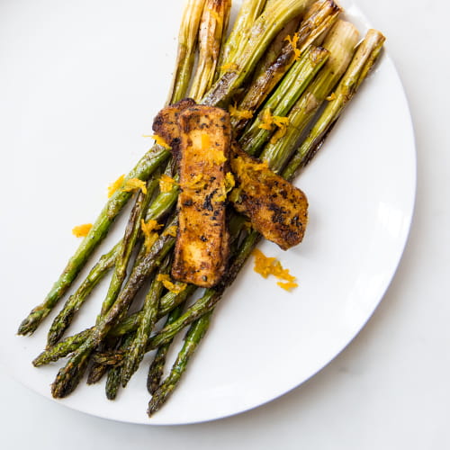 Roasted Asparagus with Halloumi and Citrus-Honey Drizzle - Recipe
