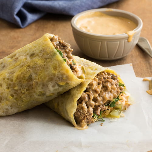 Asian Egg Crepes with NY Style Chopped Cheese Filling - Recipe