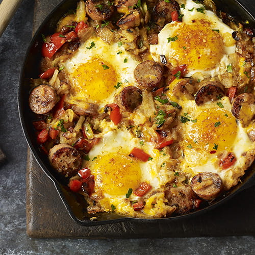 Smokehouse Maple Chicken Sausage and Egg Hash - Recipe