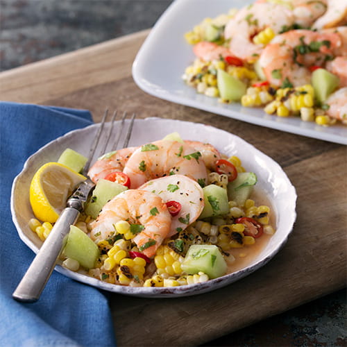 Shrimp Escabeche al Rocoto or Marinated Shrimp with Grilled Corn and Chilies - Recipe