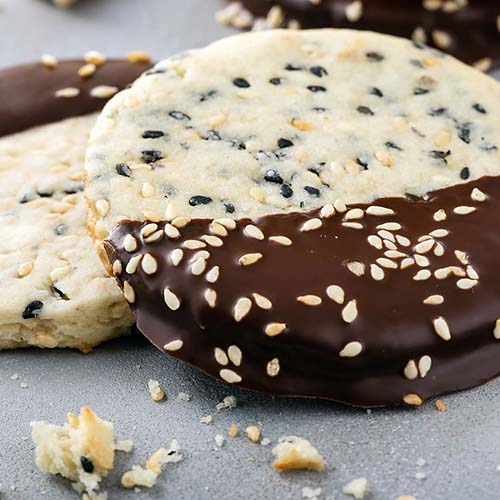 Chocolate Dipped Sesame Cookies - Recipe