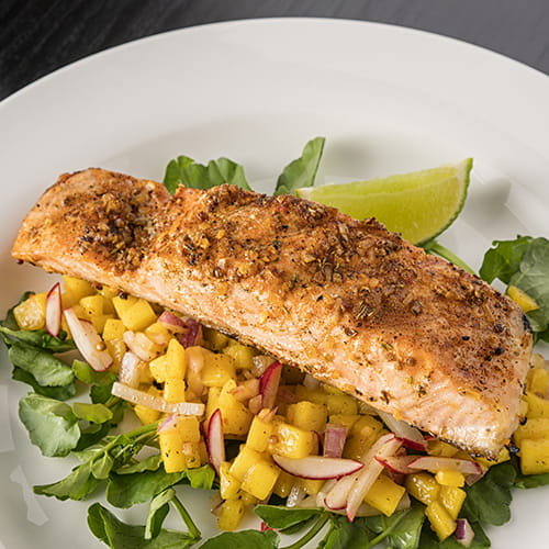 Smoky Grilled Salmon with Mango and Lime Salsa - Recipe