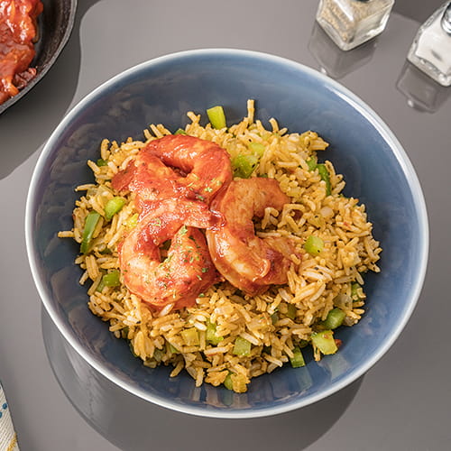 Spicy Shrimp Bowl with Dirty Rice - Recipe