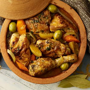 Spiced Chicken Tagine with Preserved Lemon and Olives - Recipe