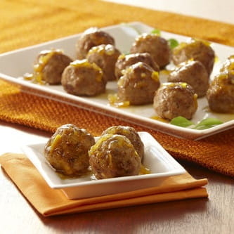 Roasted Garlic Turkey Meatballs with Cherry Jam - Recipe