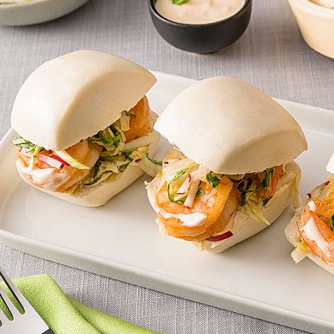 Steamed soft buns with Sweet Chili and Shrimp - Recipe