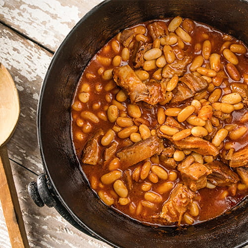 Sweet and Smoky Pork and Beans - Recipe