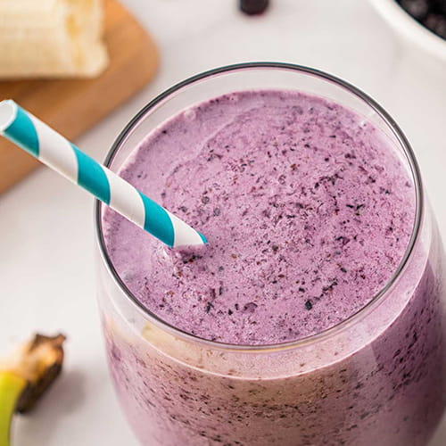 Coconut Milk Honey Smoothie with Blueberry and Banana - Recipe
