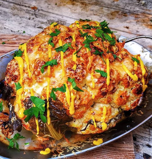 Cauliflower mustard cheese