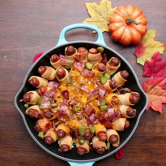 Crescent Dough Hot Dogs With Yellow Mustard UK