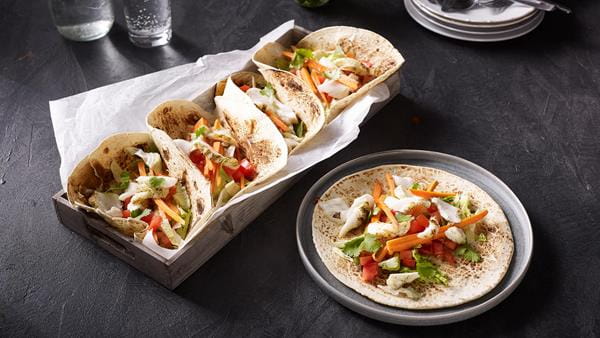 Fisch Tacos mit BBQ Time Fish & Scampi