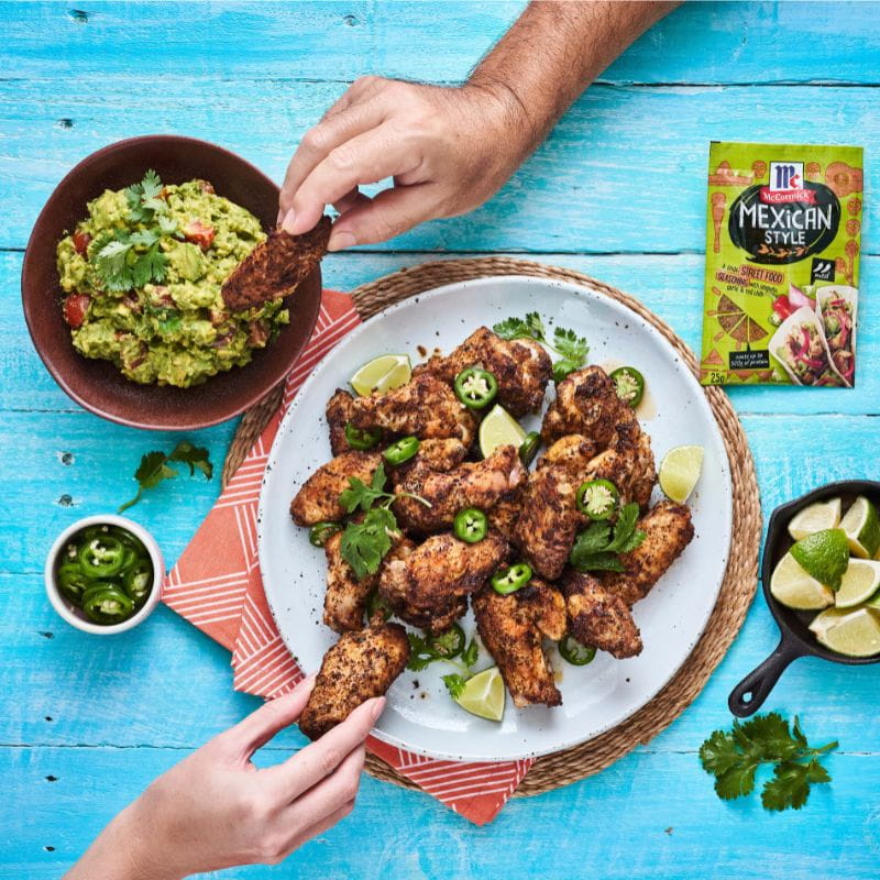 Mexican Spiced Wings & Guacamole