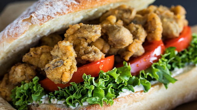 OLD BAY Oyster Po Boy with OLD BAY Tiger Sauce