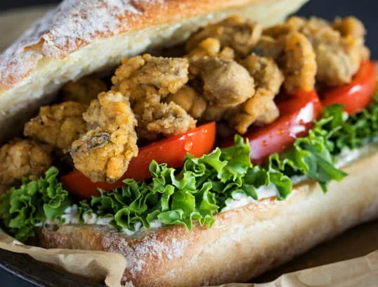 OLD BAY po boy with tiger sauce