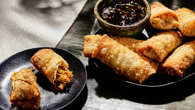 Duck Egg Rolls With Chipotle Tamarind Sauce