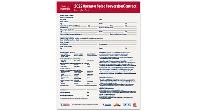 2022 Operator Spice Conversion Contract