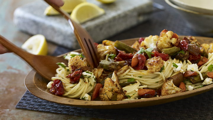 Berbere Spiced Roasted Vegetables and Pasta