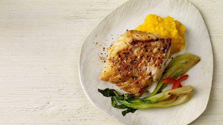 Japanese 7 Spice Cod with Miso Butternut Squash and Bok Choy