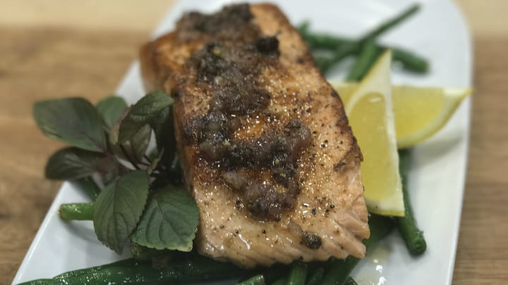 Lemon Pepper Salmon with Brown Butter Sauce