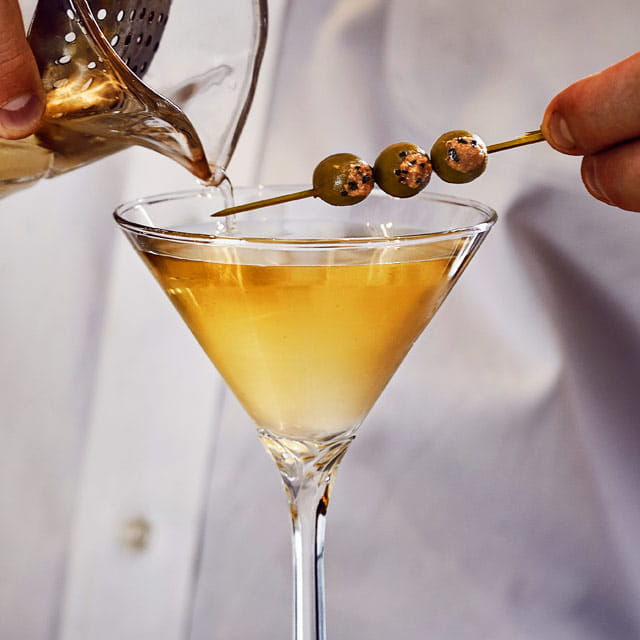 Black Pepper Infused Dirty Martini
