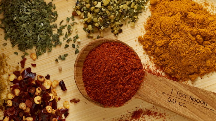 Spices in spoon