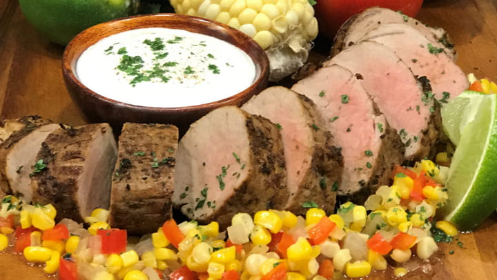OLD BAY Crusted Pork Tenderloin with Jalapeno Corn Relish