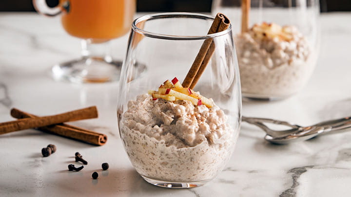 Farro Rice Pudding with Mulled Apple Cider