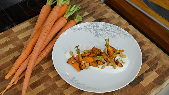 Spice Roasted Carrots with Cardamom Yogurt