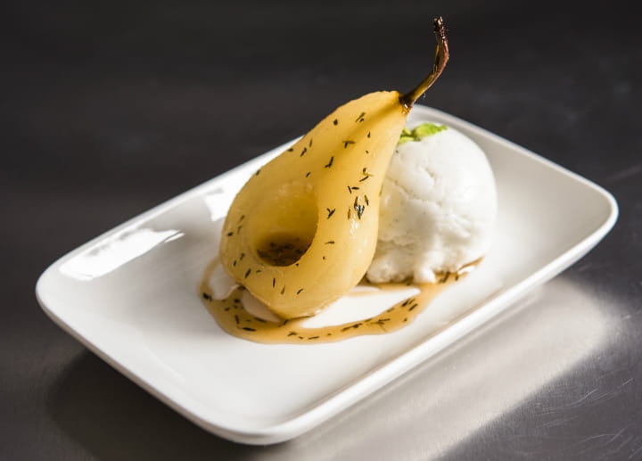 Thyme and Cinnamon Poached Pears