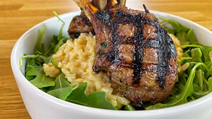 Grilled Lamb Chops with Meyer Lemon Risotto
