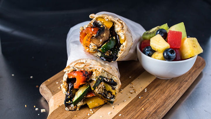 Everything Hummus and Grilled Vegetable Wrap