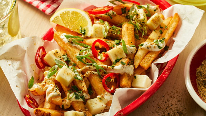 Chaat and Lemon Loaded Fries