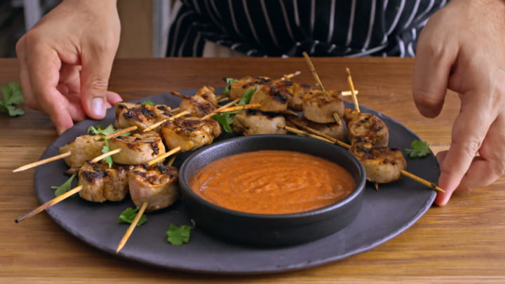 Chicken Satay with Sweet Ginger Almond Dipping Sauce