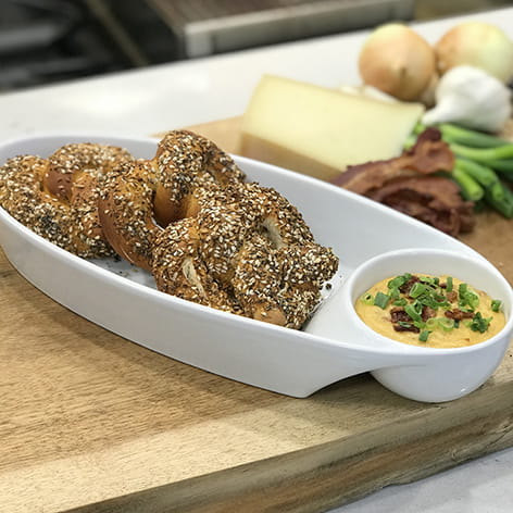 Everything Pretzels with Bacon Beer Cheese