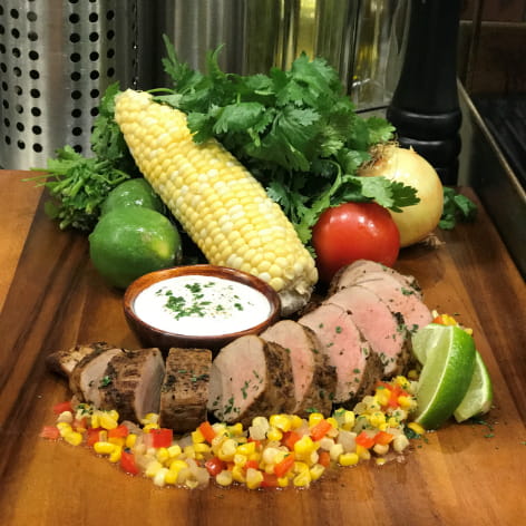 OLD BAY Crusted Pork Tenderloin with Jalapeno Corn Relish