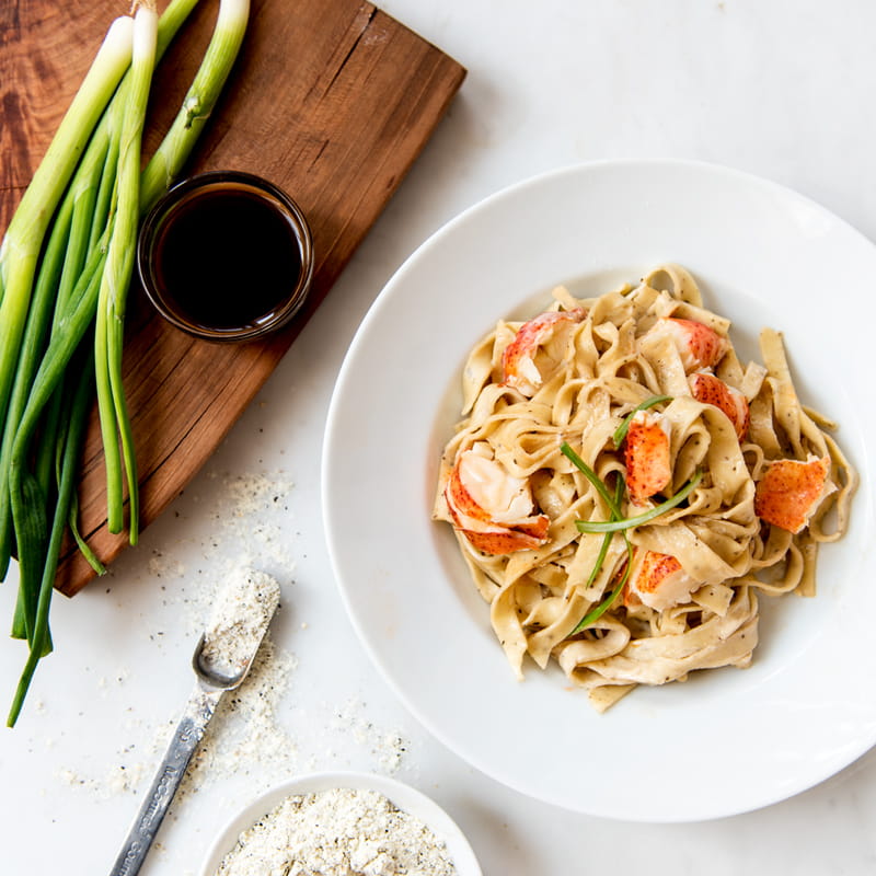 Pepper Tagliatelle with Lobster and Vanilla Sauce