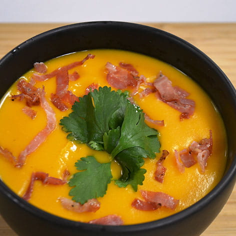 Red Curry and Squash Soup with Pancetta