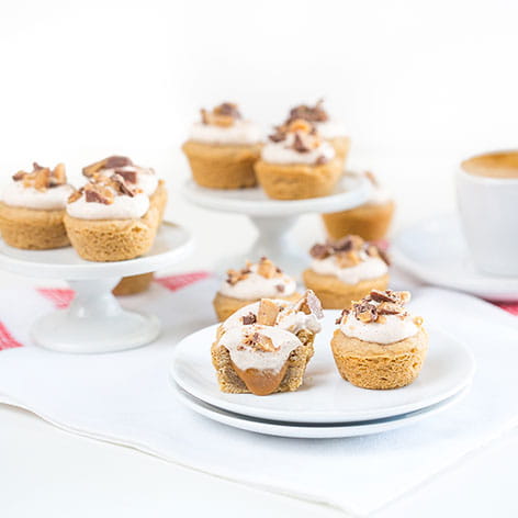 Snickerdoodle Bites with Caramel Filling and Coconut Whipped Cream