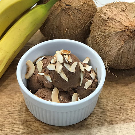 Vegan Chocolate Banana Coconut Ice Cream