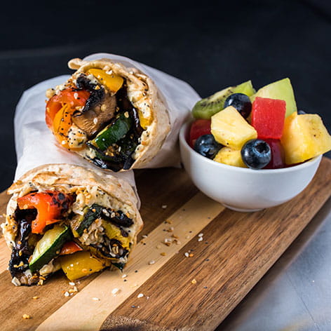 Everything Hummus and Grilled Vegetable Wrap