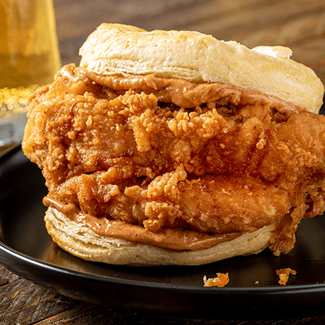 Sweet and Bold BBQ Buttermilk Fried Chicken Biscuit