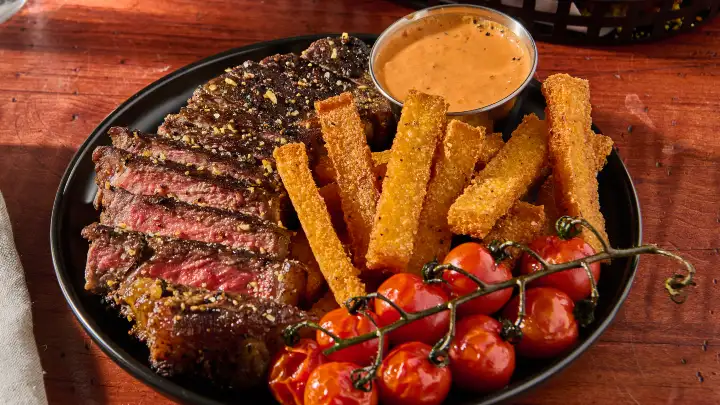 steak and polenta fries