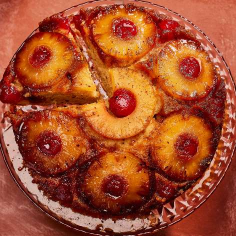 Tamarind Pasilla Pineapple Upside-Down Cake