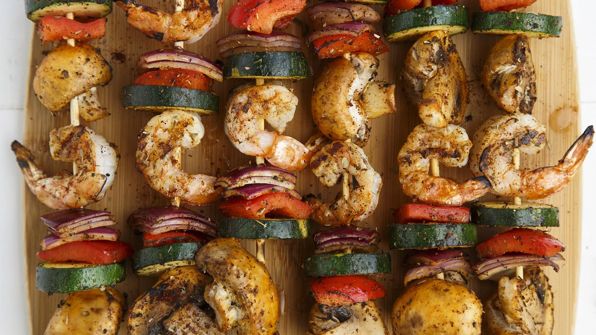 MEXICANA SHRIMP AND VEGETABLE KEBABS