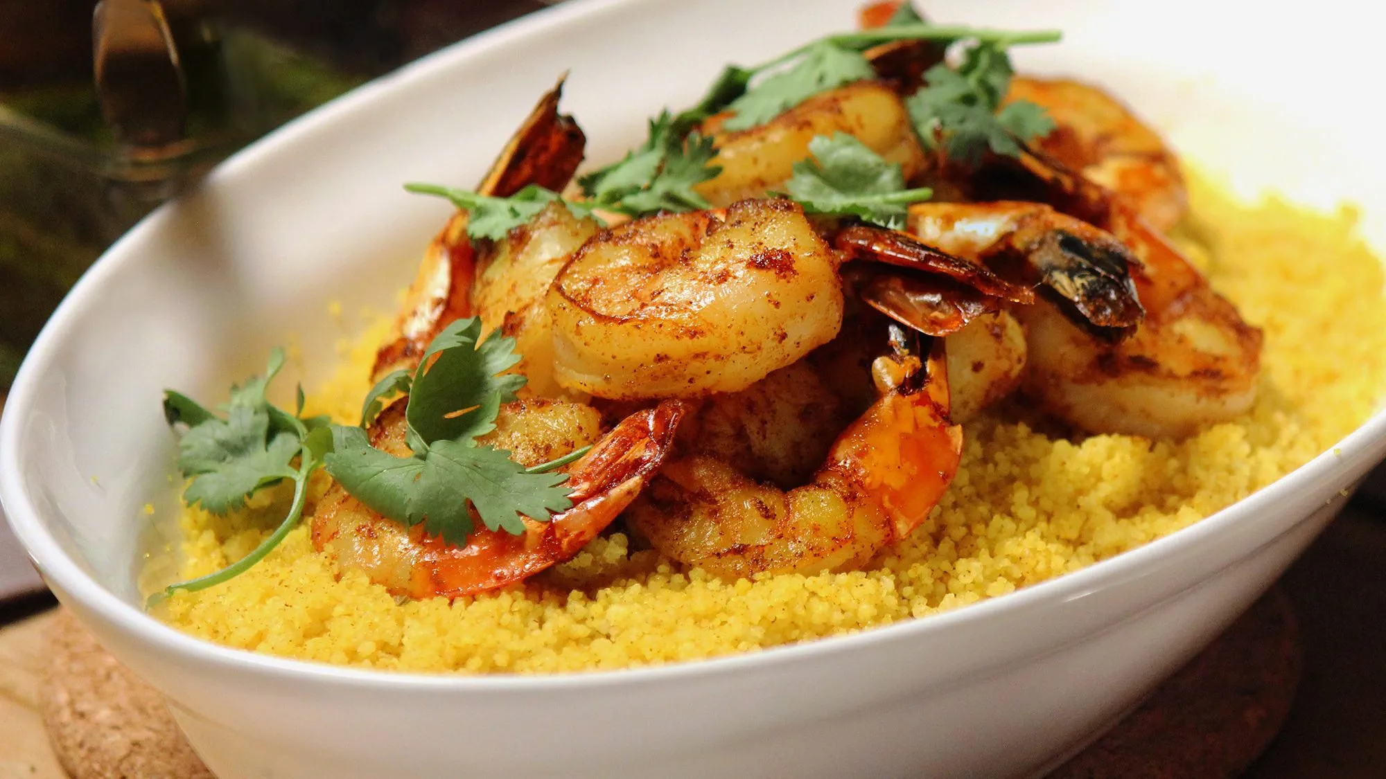 SPICED COUSCOUS WITH SHRIMP AND CHERMOULA