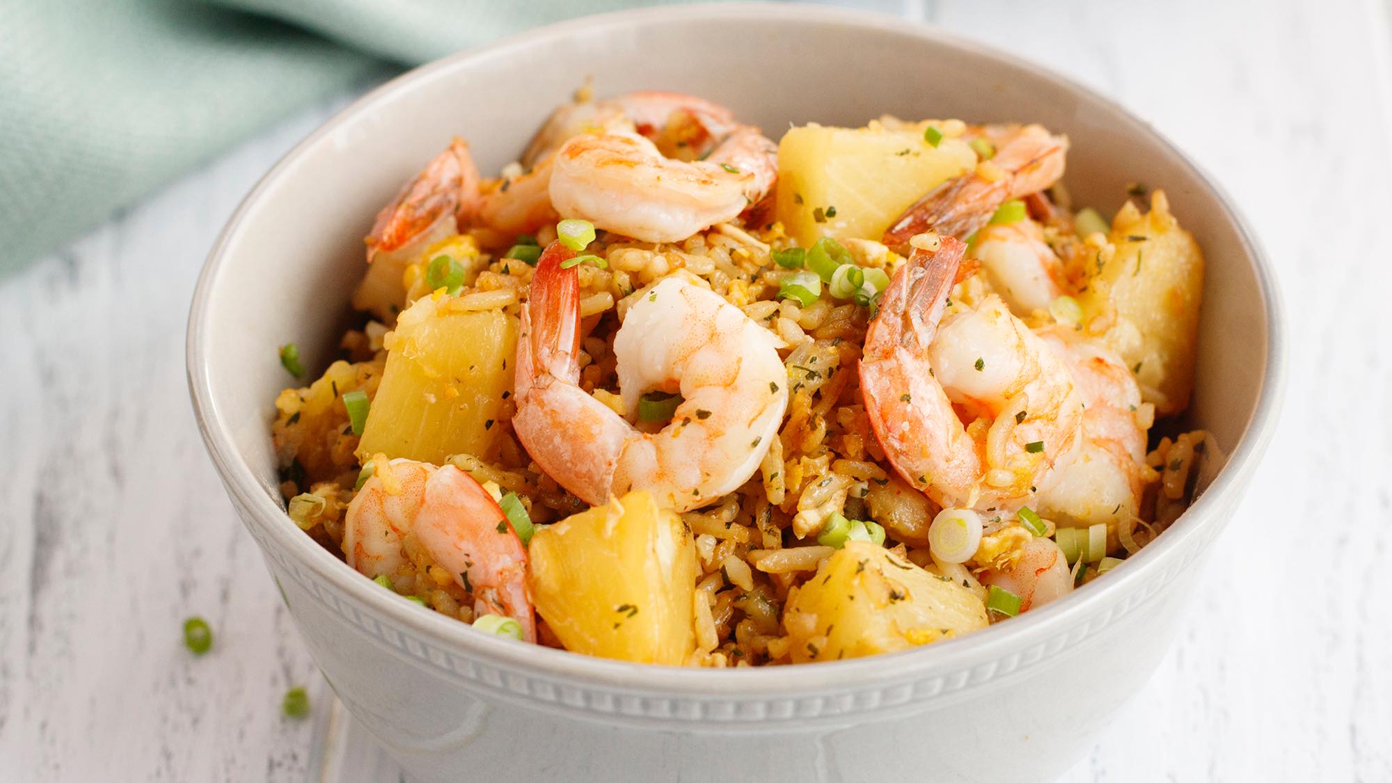 THAI PINEAPPLE SHRIMP FRIED RICE