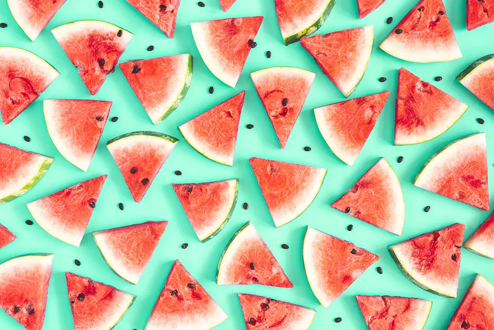 watermelon-spread-on-green-background-